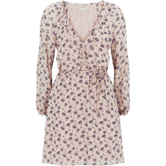 Joie Marelle Pink Silk Floral Tie Waist Dress NWT - Picture 2 of 14